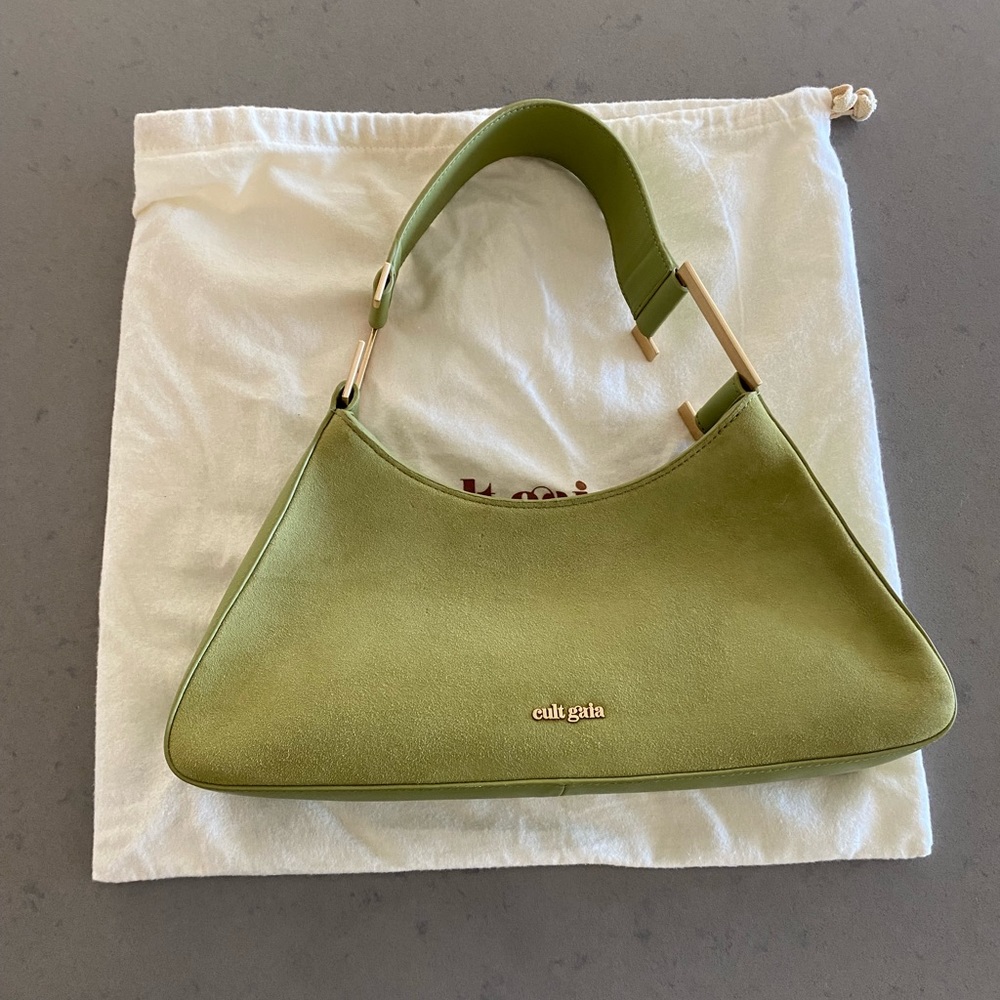 Cult Gaia Olive Green Bag with Gold Accents - Picture 3 of 8